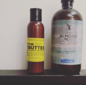 Femdom Review “The Butters” Oil Based Lube 3 An oil based lube shown next to my favourite.